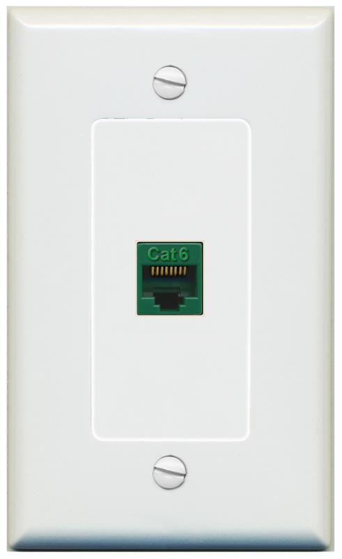 CAT6-GREEN Wall Plate [Gray]