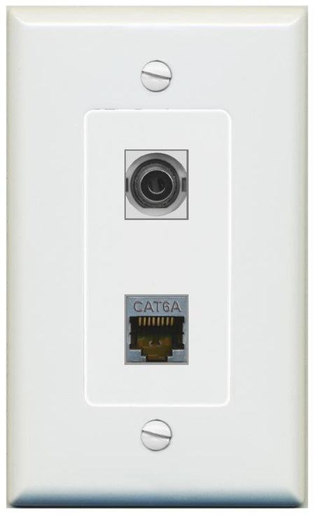 1 3.5mm 1 CAT6A Wall Plate [Gray]
