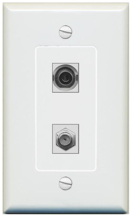 1 3.5mm 1 COAX Wall Plate [Gray]