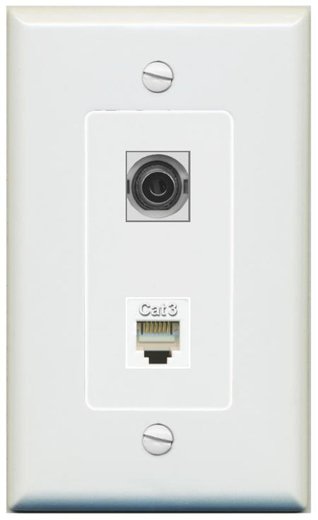 1 3.5mm 1 PHONE Wall Plate [Gray]