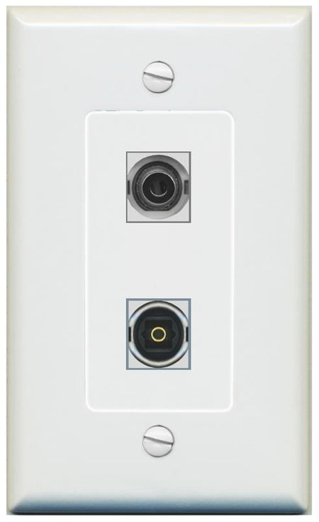 1 3.5mm 1 TOSLINK Wall Plate [Gray]