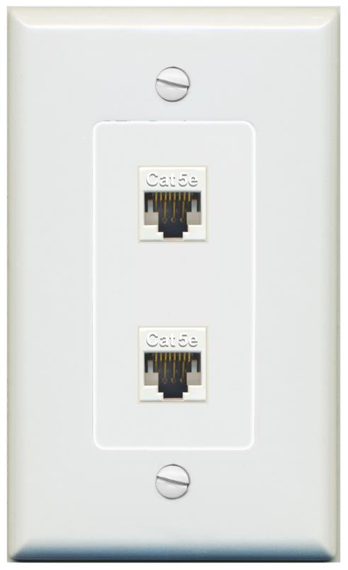 2 CAT5E Wall Plate [Gray]