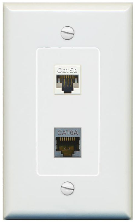 1 CAT5E 1 CAT6A Wall Plate [Gray]