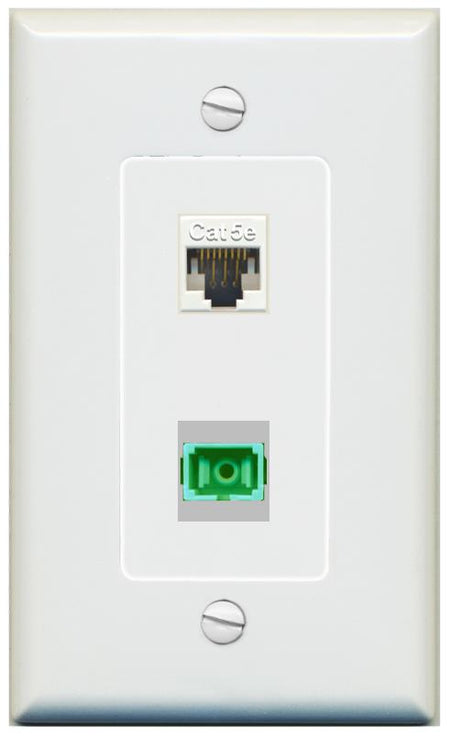 1 CAT5E 1 SC-APC-SX Wall Plate [Gray]