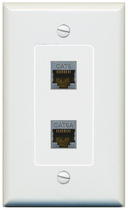 1 CAT6-SHIELDED 1 CAT6A Wall Plate [Gray]