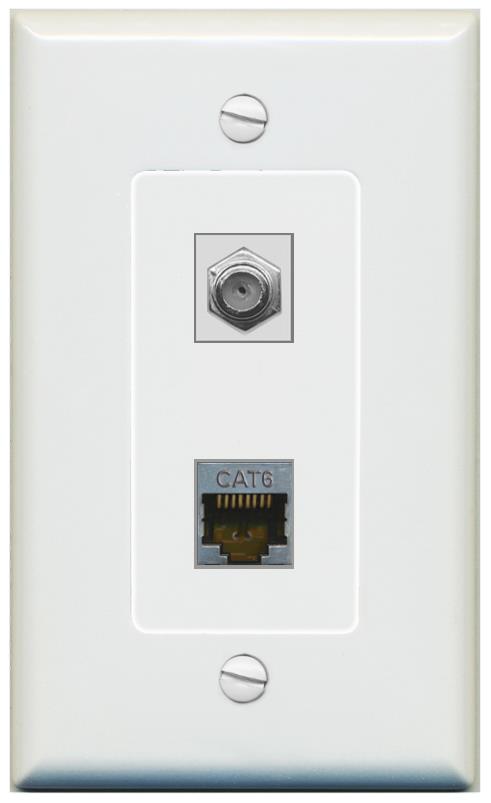 1 CAT6-SHIELDED 1 COAX Wall Plate [Gray]