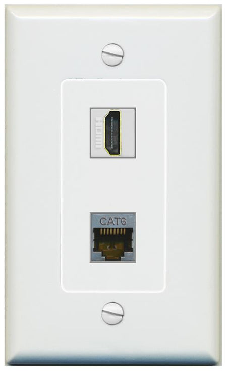 1 CAT6-SHIELDED 1 HDMI Wall Plate [Gray]