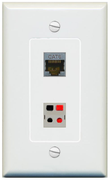 1 CAT6-SHIELDED 1 SPEAKER Wall Plate [Gray]