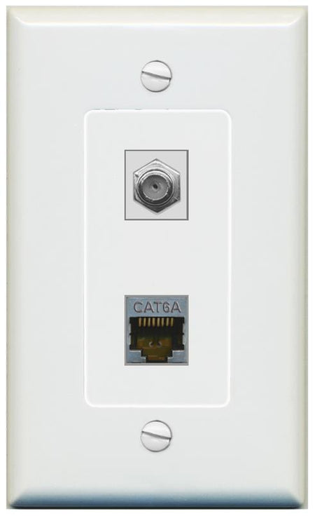 1 CAT6A 1 COAX Wall Plate [Gray]