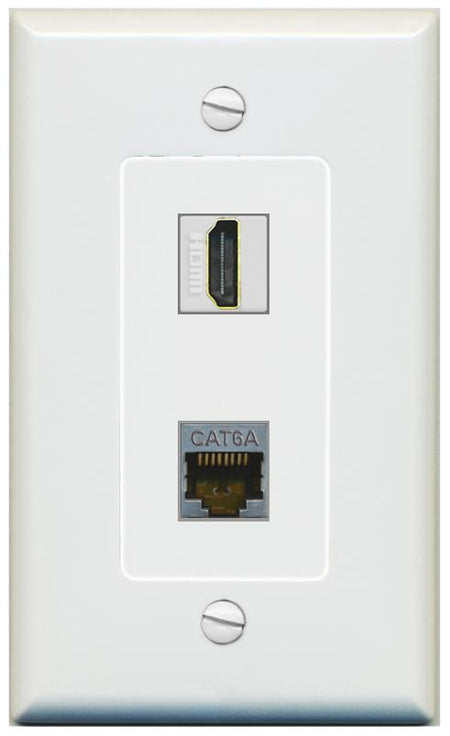 1 CAT6A 1 HDMI Wall Plate [Gray]