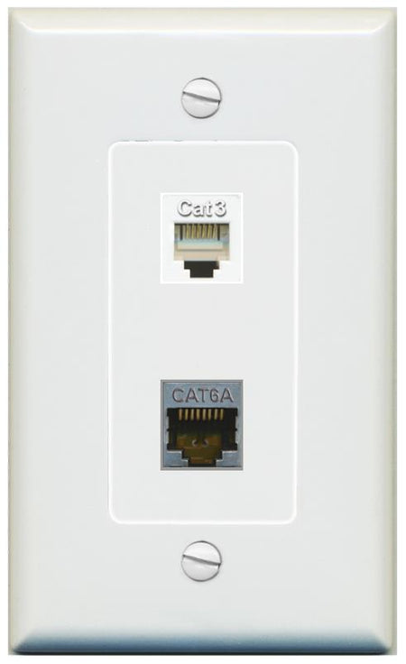 1 CAT6A 1 PHONE Wall Plate [Gray]