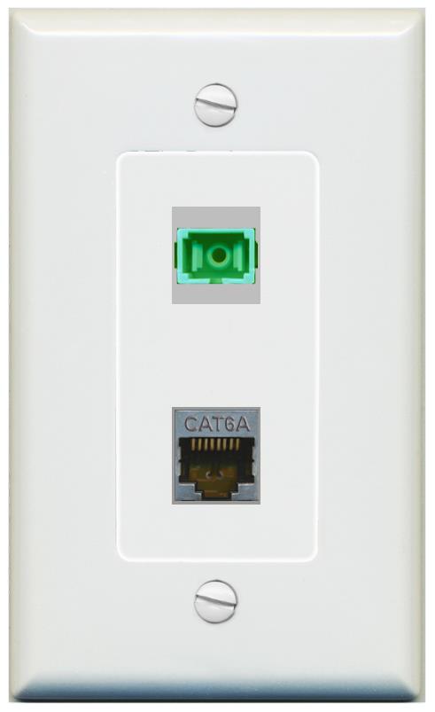 1 CAT6A 1 SC-APC-SX Wall Plate [Gray]