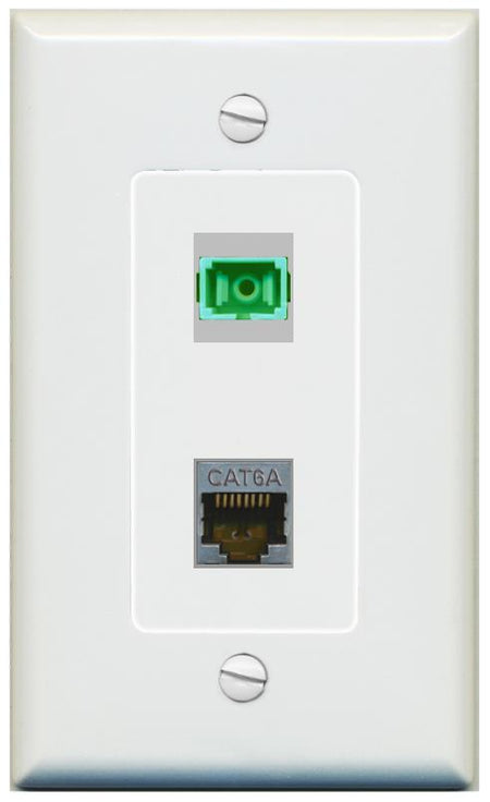1 CAT6A 1 SC-APC-SX Wall Plate [Gray]