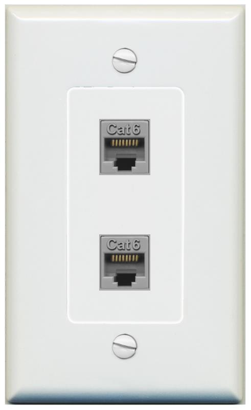 2 CAT6 Wall Plate [Gray]
