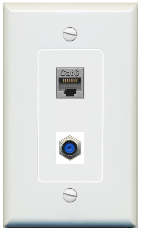 1 CAT6 1 F81 Wall Plate [Gray]