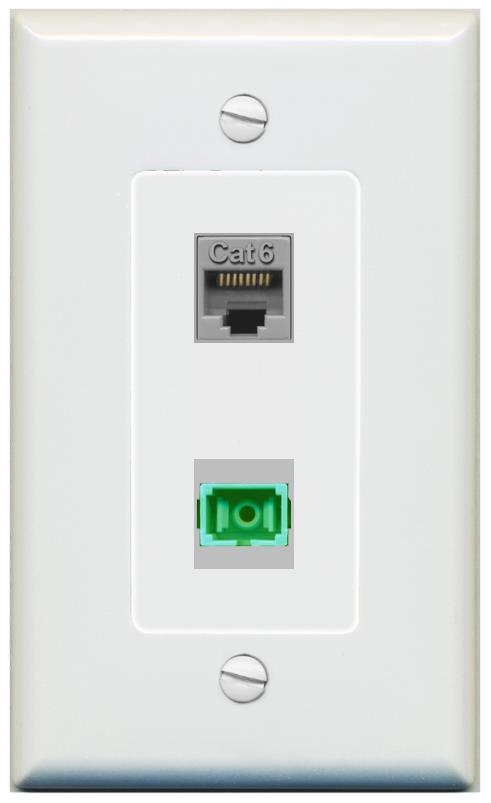 1 CAT6 1 SC-APC-SX Wall Plate [Gray]