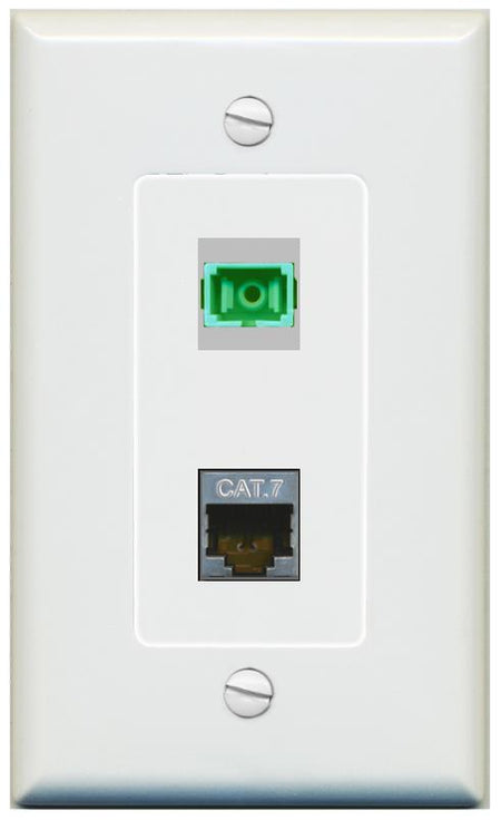 1 CAT7 1 SC-APC-SX Wall Plate [Gray]