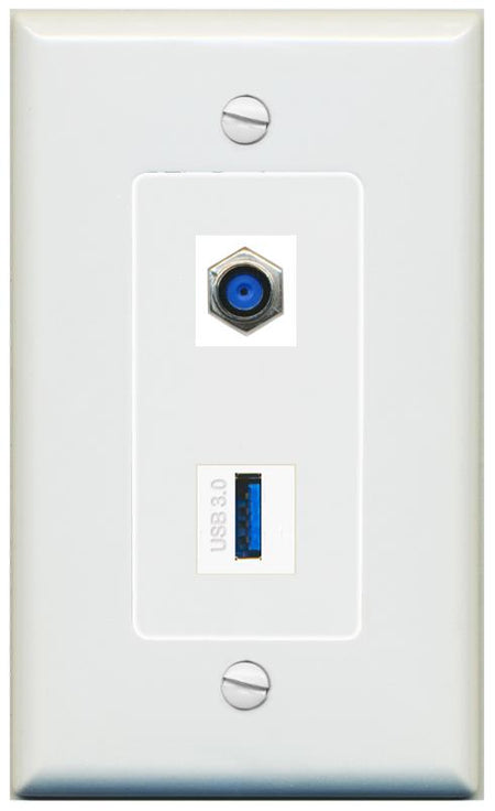 1 F81 1 USB-3 Wall Plate [Gray]