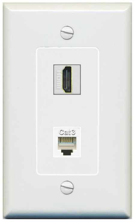 1 HDMI 1 PHONE Wall Plate [Gray]