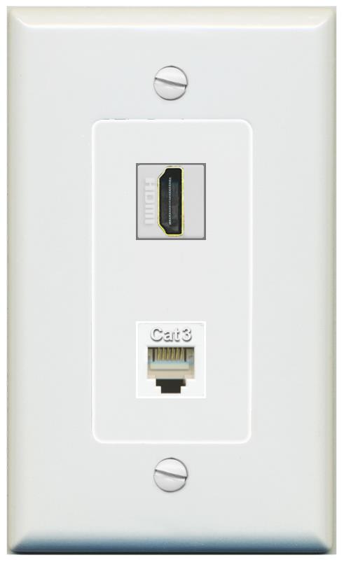 1 HDMI 1 PHONE Wall Plate [Gray]