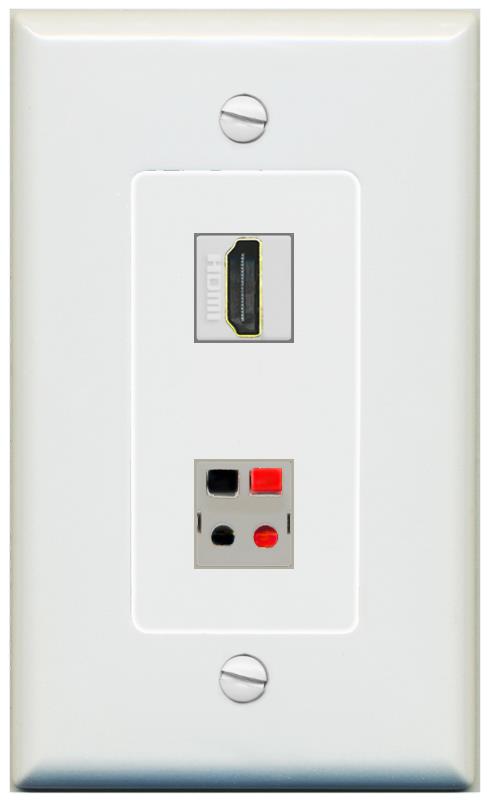 1 HDMI 1 SPEAKER Wall Plate [Gray]