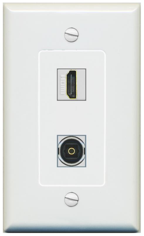 1 HDMI 1 TOSLINK Wall Plate [Gray]