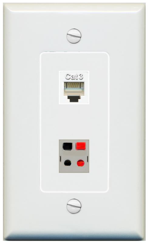 1 PHONE 1 SPEAKER Wall Plate [Gray]