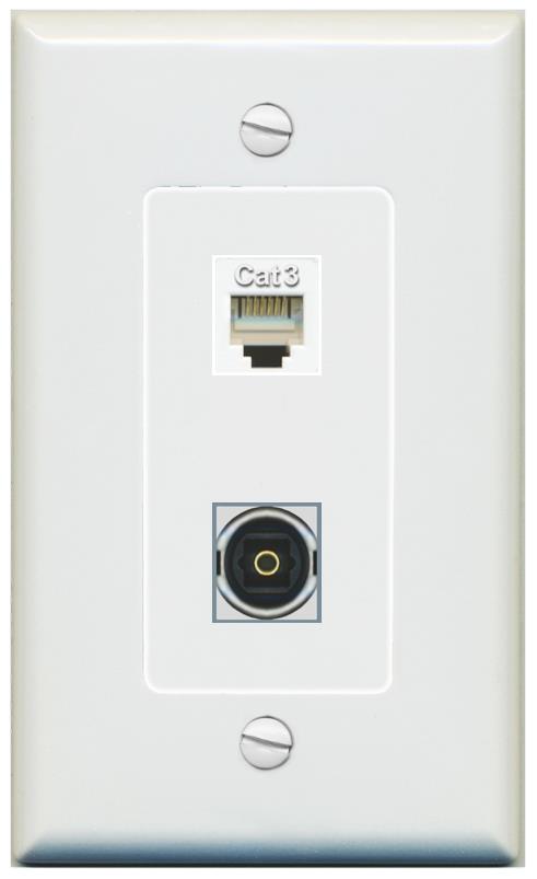 1 PHONE 1 TOSLINK Wall Plate [Gray]