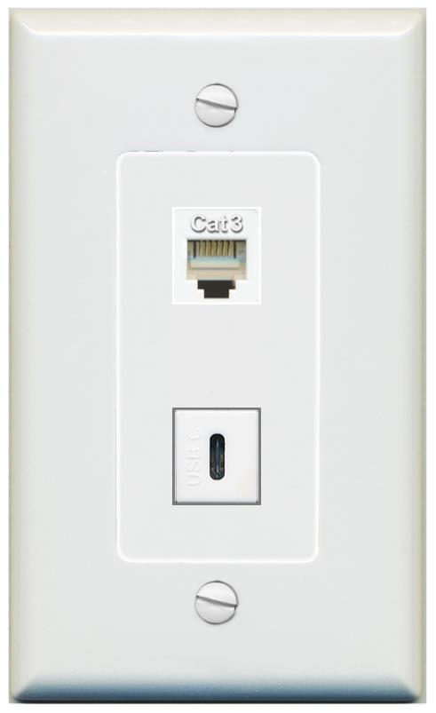 1 PHONE 1 USBC Wall Plate [Gray]