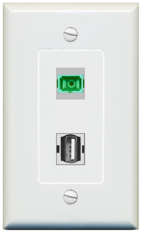 1 SC-APC-SX 1 USB2 Wall Plate [Gray]