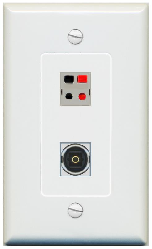 1 SPEAKER 1 TOSLINK Wall Plate [Gray]