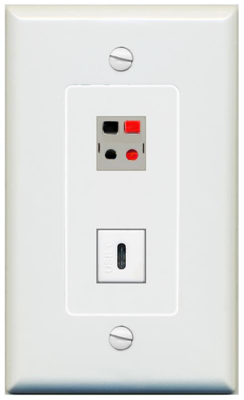 1 SPEAKER 1 USBC Wall Plate [Gray]