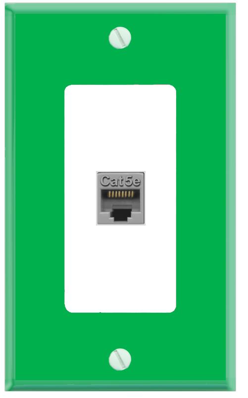 RiteAV CAT5E-GRAY Wall Plate [Green-White]