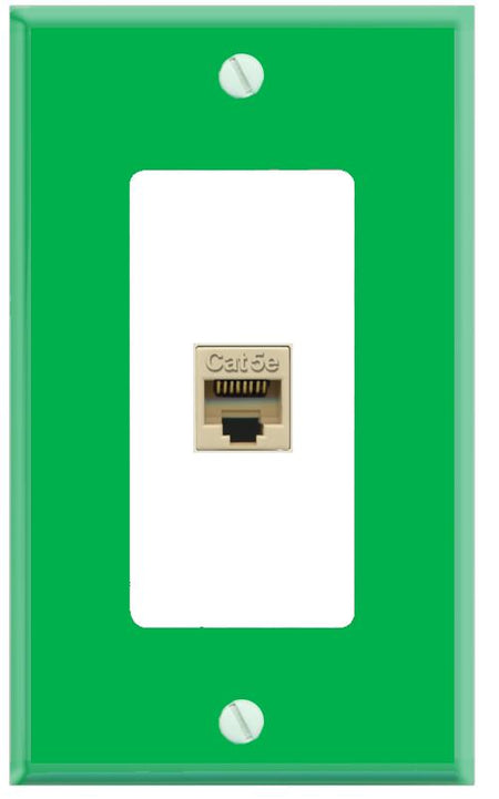 RiteAV CAT5E-IVORY Wall Plate [Green-White]