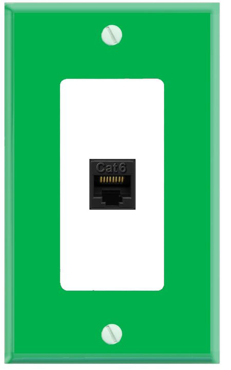 RiteAV CAT6-BLACK Wall Plate [Green-White]