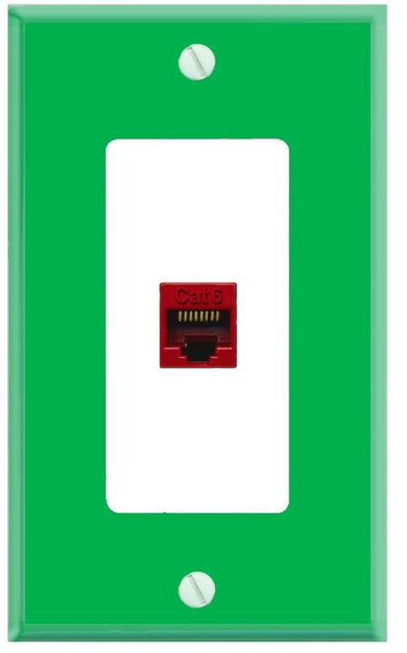 RiteAV CAT6-RED Wall Plate [Green-White]