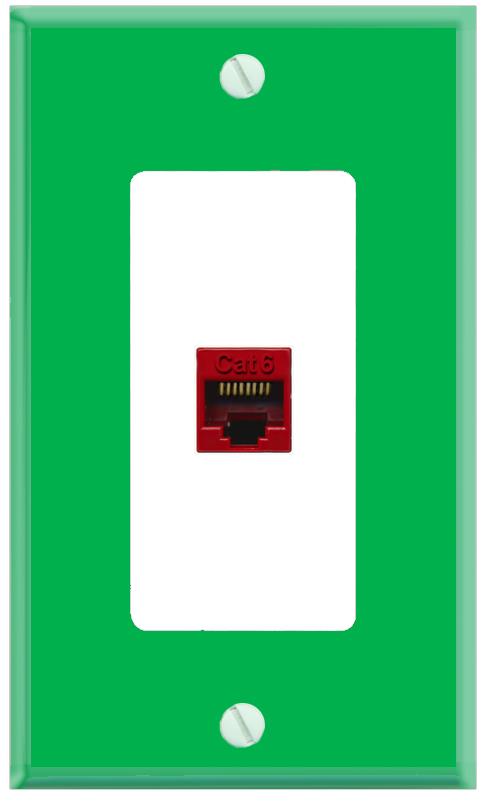 RiteAV CAT6-RED Wall Plate [Green-White]