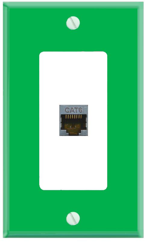 RiteAV CAT6-SHIELDED Wall Plate [Green-White]