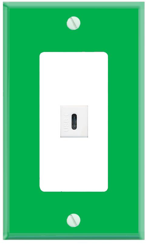 RiteAV USBC Wall Plate [Green-White]
