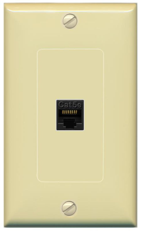 RiteAV -CAT5E-BLACK Wall Plate [Ivory]