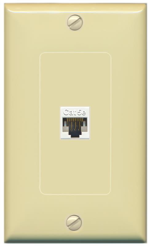 RiteAV -CAT5E-WHITE Wall Plate [Ivory]