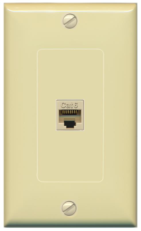 RiteAV -CAT6-IVORY Wall Plate [Ivory]