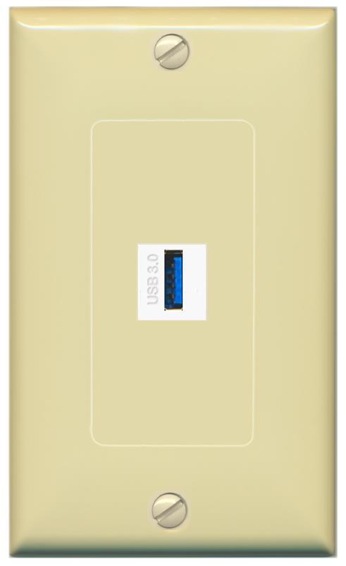 RiteAV -USB-3 Wall Plate [Ivory]