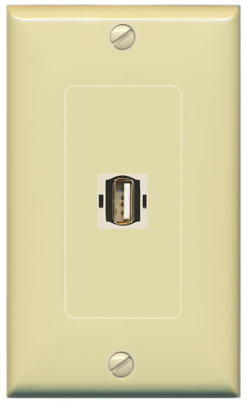 RiteAV -USB2 Wall Plate [Ivory]