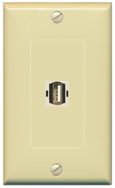 RiteAV -USB2 Wall Plate [Ivory]