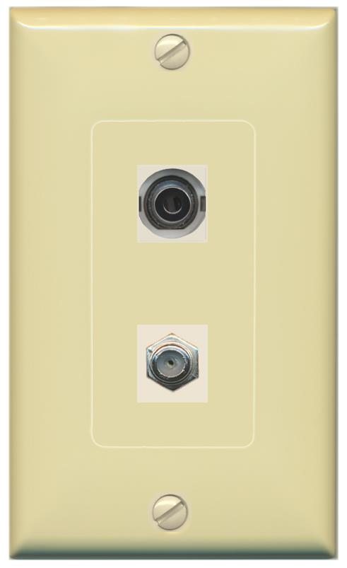 3.5mm COAX Wall Plate [Ivory]