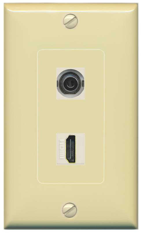 3.5mm HDMI Wall Plate [Ivory]