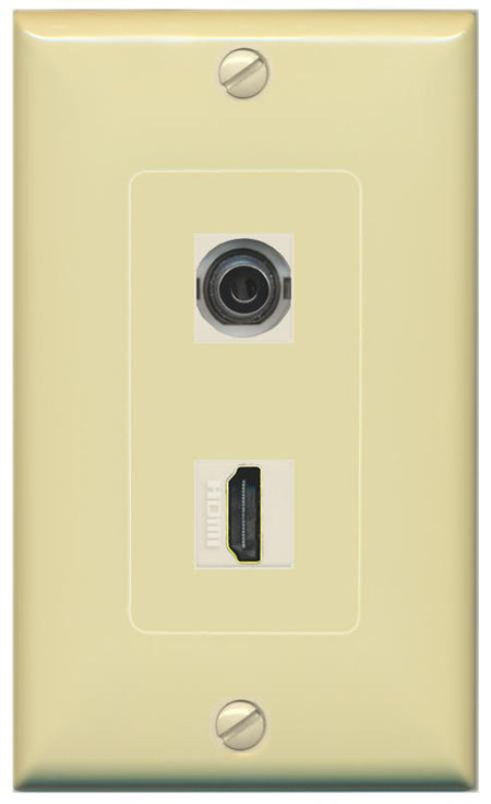 3.5mm HDMI Wall Plate [Ivory]