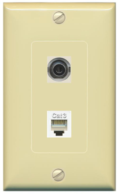 3.5mm PHONE Wall Plate [Ivory]