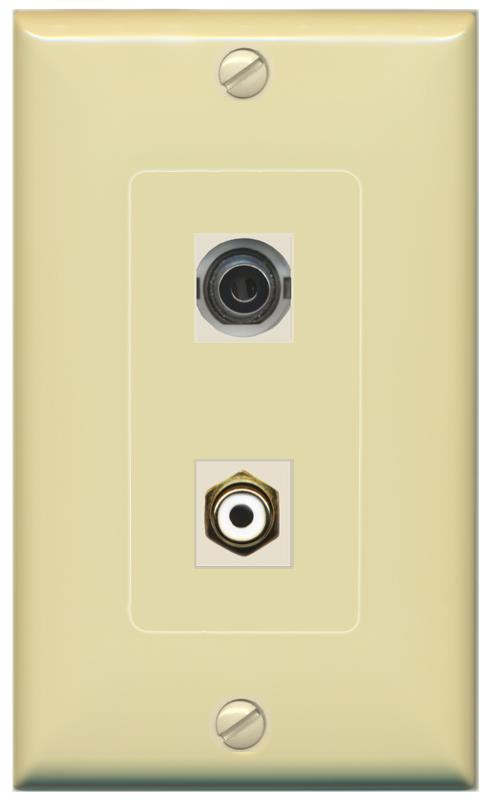 3.5mm RCA-WHITE Wall Plate [Ivory]